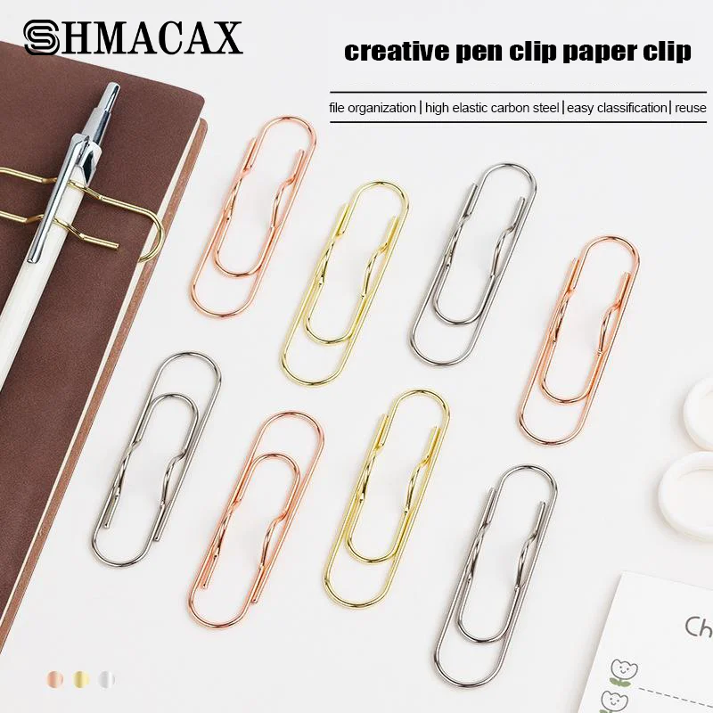 Multi-Purpose Paper Clips Paper Fix Clips Pen Holder Clips Notebook Pen Holder Book Pin For Notebook Journal Document Clips