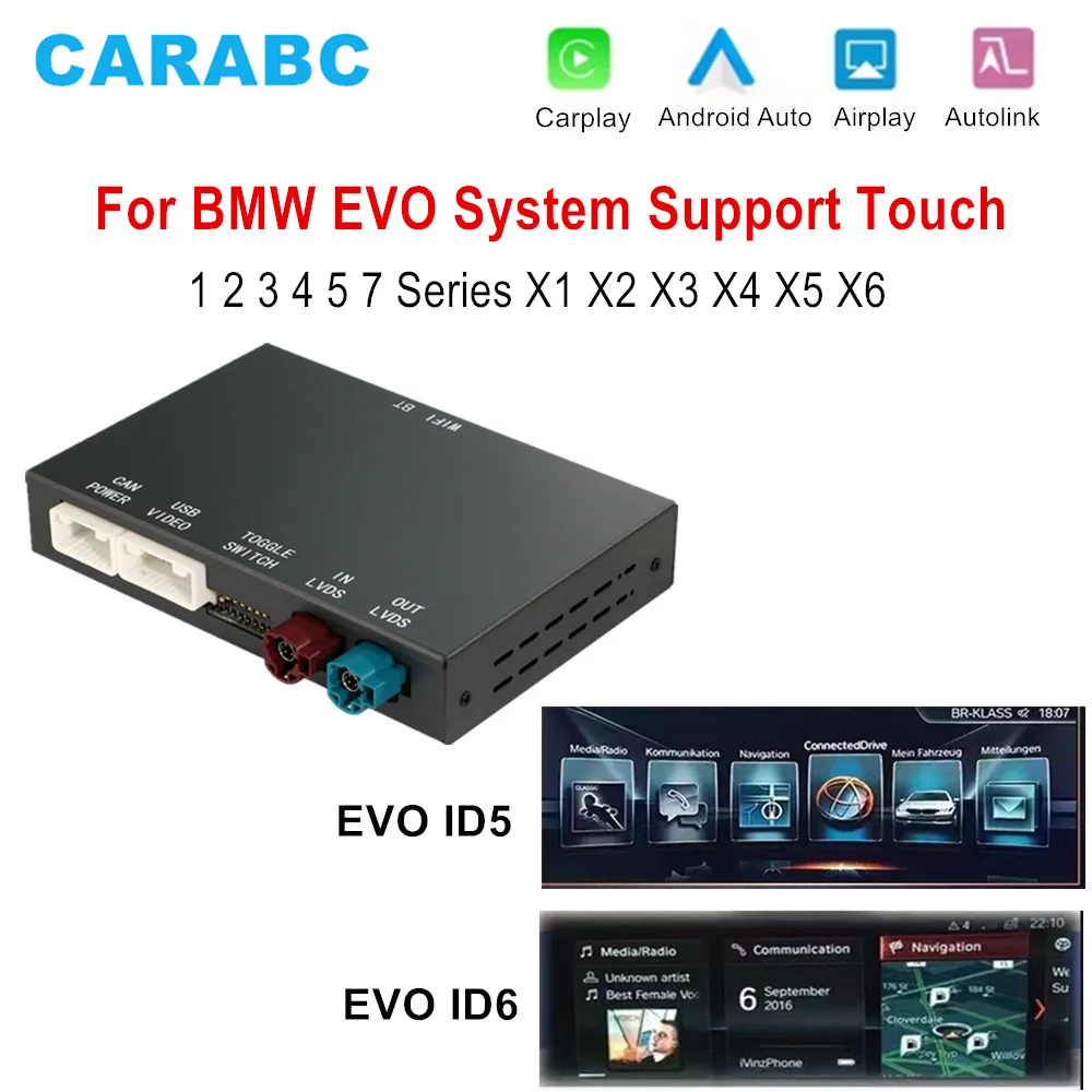 لسيارات BMW EVO X1 X2 X3 X4 X5 F15 F85 X6 F16 F86 G01Wireless CarPlay Android Auto Mirror Link AirPlay دعم وظيفة اللمس #1