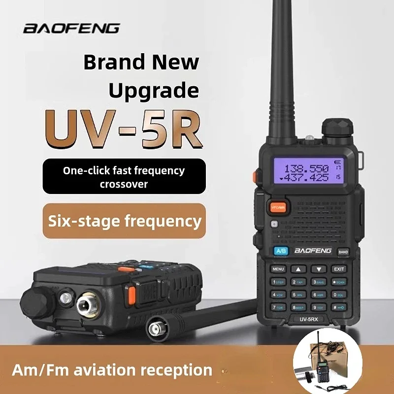 Baofeng UV-5R Wysokiej Mocy Przenośna Radiotelefon CB Dalekiego Zasięgu 5-10km 128 Kanałów Dual Band VHF UHF FM uv5r Radiotelefony Dwukierunkowe do Polowań