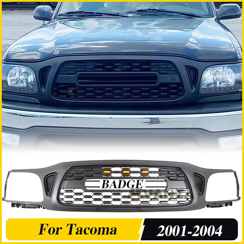 

Front Grill With Light Grille Racing Grill Auto Parts Fits For 2001 2002 2003 2004 Toyota Tacoma Grill