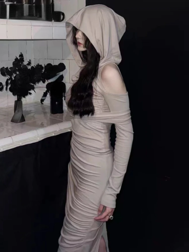 Coreano giapponese Grunge abiti dolci Sexy semplice Y2k estetico Vestido De Mujer donne Slim vita tunica Backless vestito Sexy