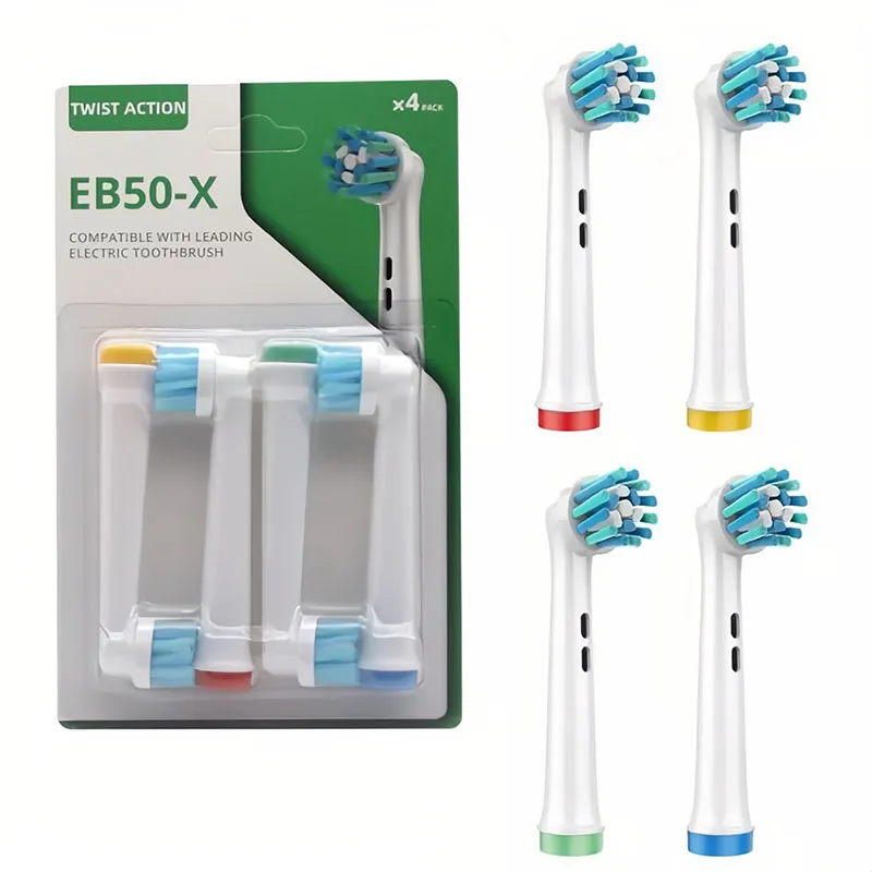 4 шт. сменные насадки для щетки Cross Action EB50 для электрической зубной щетки Oral B D12 D16 D100 3757 3709 pro3 pro1max