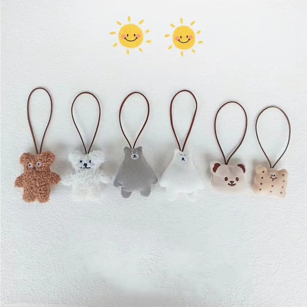 Kawaii Cookie Bear Bag Pendant Cloth Bag Match Accessories Cue Backpack Decoration Korean Style Bag Charms Animal Lanyard Girl