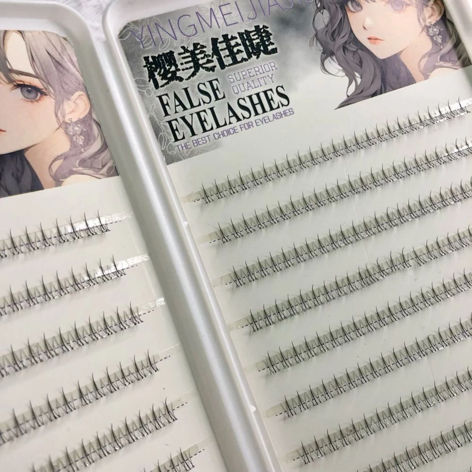 자연스러운 하부 인조 속눈썹 개별 클러스터 볼륨 래쉬 익스텐션 메이크업 용품 자연스러운 룩 블랙 C-컬 5mm 속눈썹