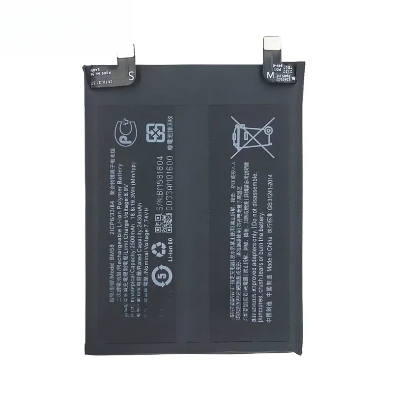  New BM58 7.74V 5000mAh Mobile Phone Battery for Xiaomi 11T Pro 5G/ Mix 4 Phone Replacement Batteries