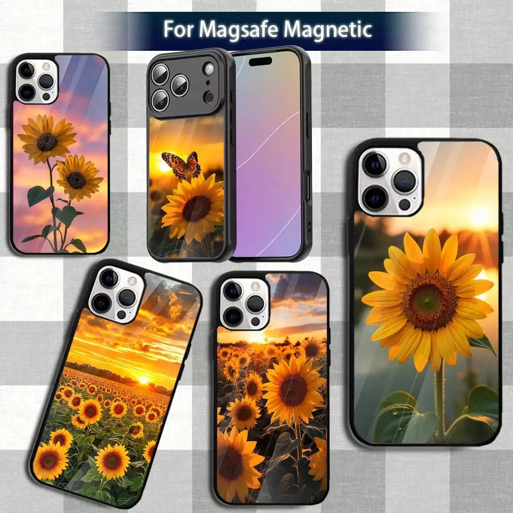 

Beautiful S-Sunflower-es Phone Case For iPhone 13,12,15,17,11,16,14,Pro,Max,Plus,Mini,Magsafe,Magnetic Wireless Charging Case