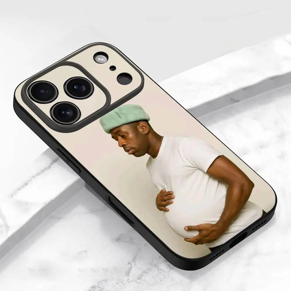 T-tyler The C-Creator Wolf Glass Chromakopia funda de teléfono para iPhone 17,16,15,14,13,12,11,Pro,Max,Plus,E,Air,Mini cubierta negra