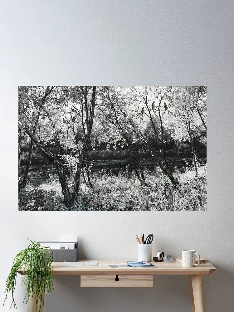 Charlotte Eder Faith in Birds (Landscape) , Print Art Canvas Poster, For Living Room Decor Home Wall Picture