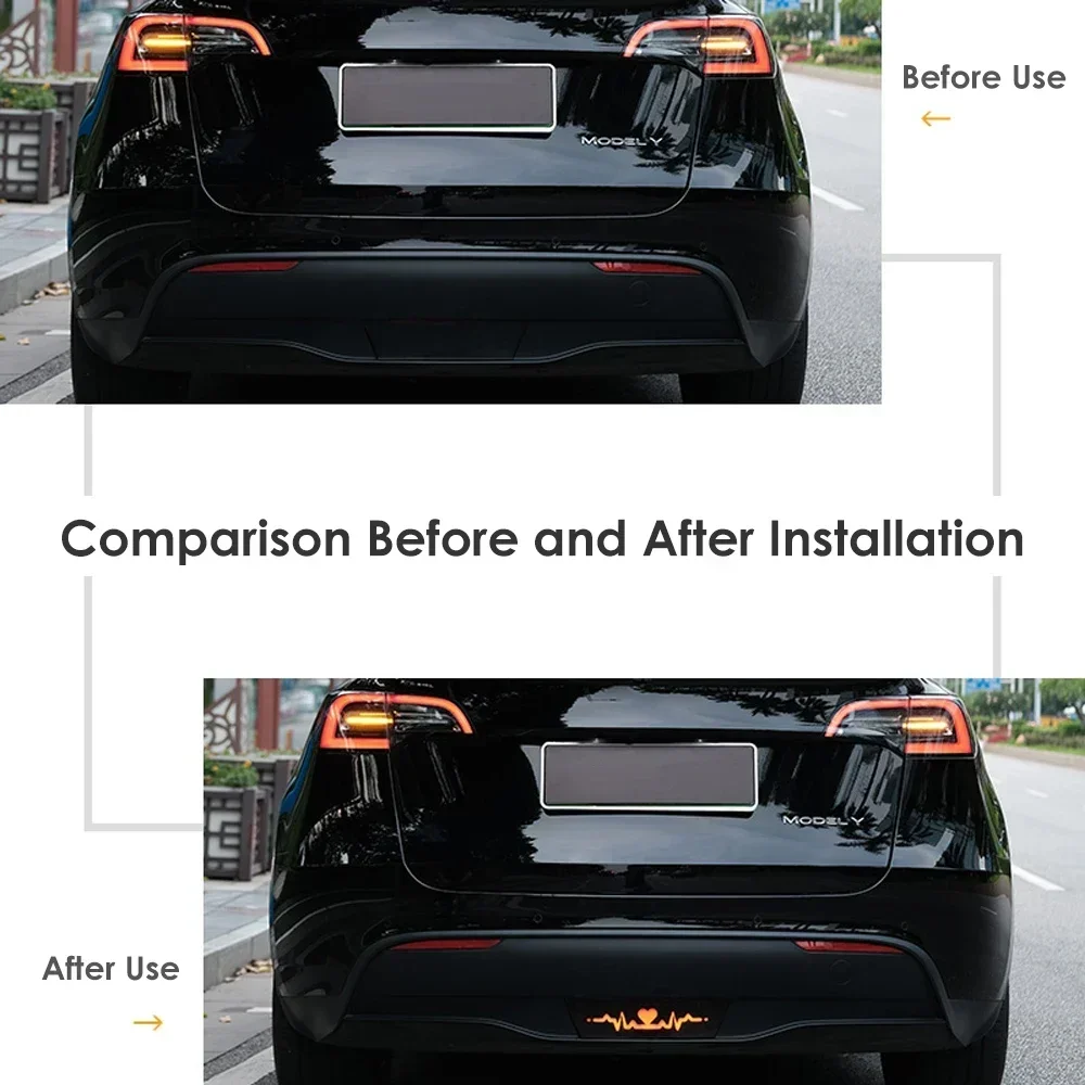 VJOY CAR أحدث تصميم حديث جميل المصد الخلفي الذيل ضوء مصباح إشارة الخلفي النهار تشغيل ضوء ل تسلا نموذج Y #2