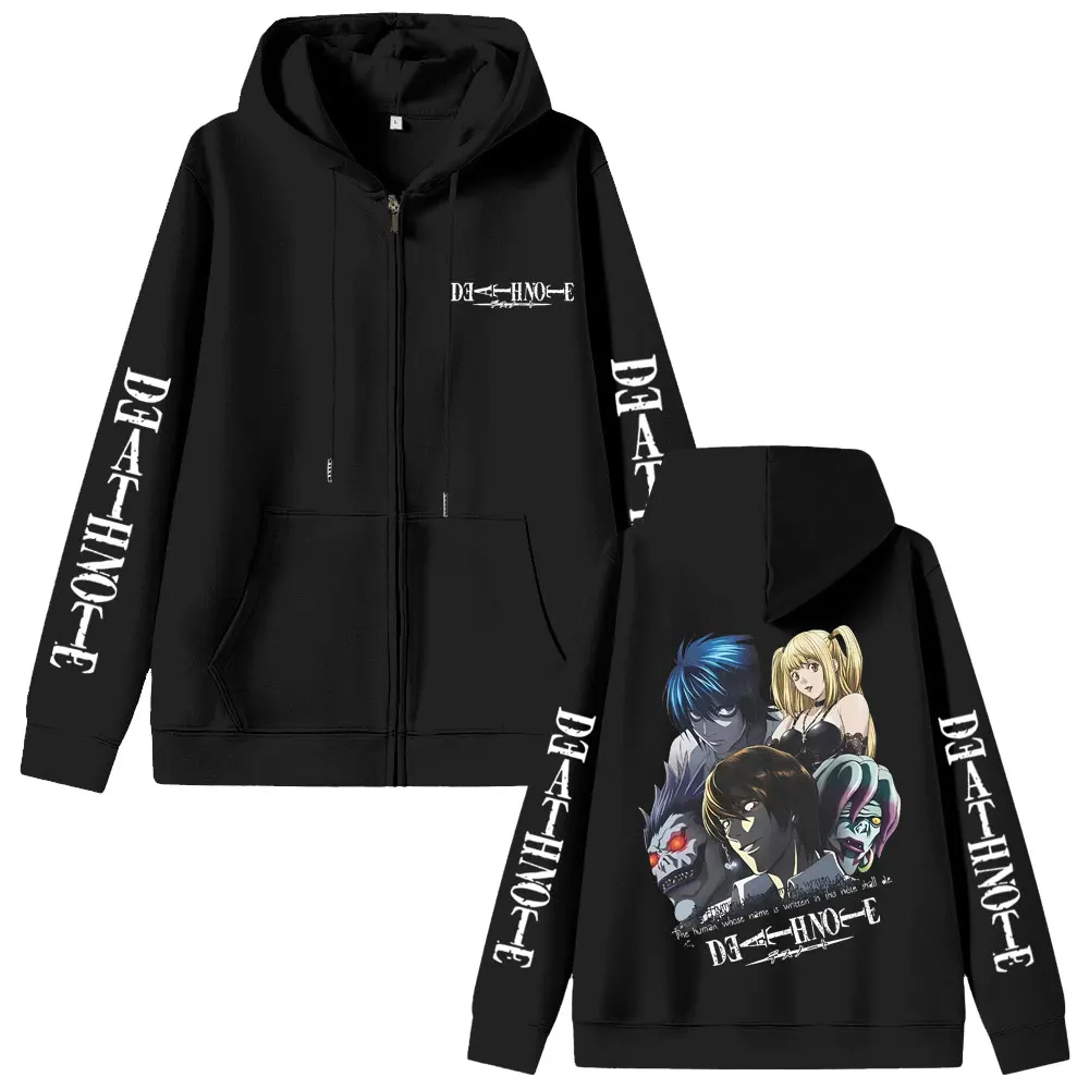 

Anime Death Note Yagami Light MisaMisa Ryuk L Lawliet Graphic Zipper Hoodie Men Women Casual Vintage Oversized Zip Up Hoodies
