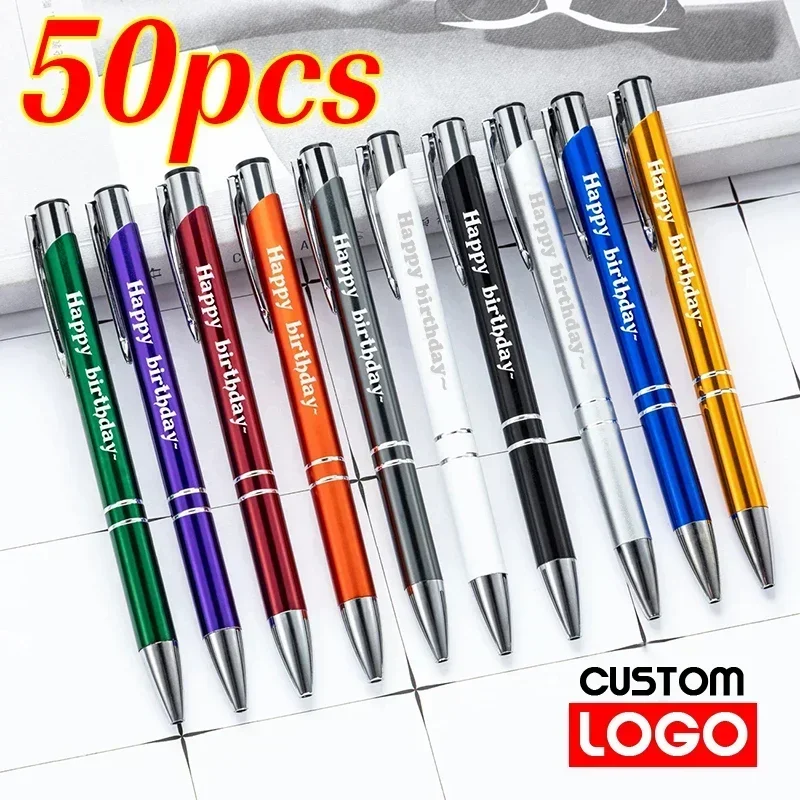 50pcs/lot Hot Sell Custom Ballopint Pen Metal Ball Pen Elite Print Logo Advertising Wholesale Personalized Pen Advertising