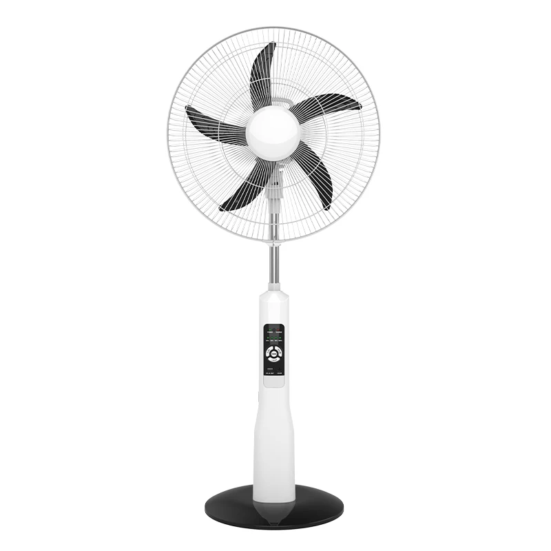 

16"Solar Rechargeable 12V Metal Standing Fan Electric Powered Remote Control Outdoor Household Garage Hotel Use Cooling Function