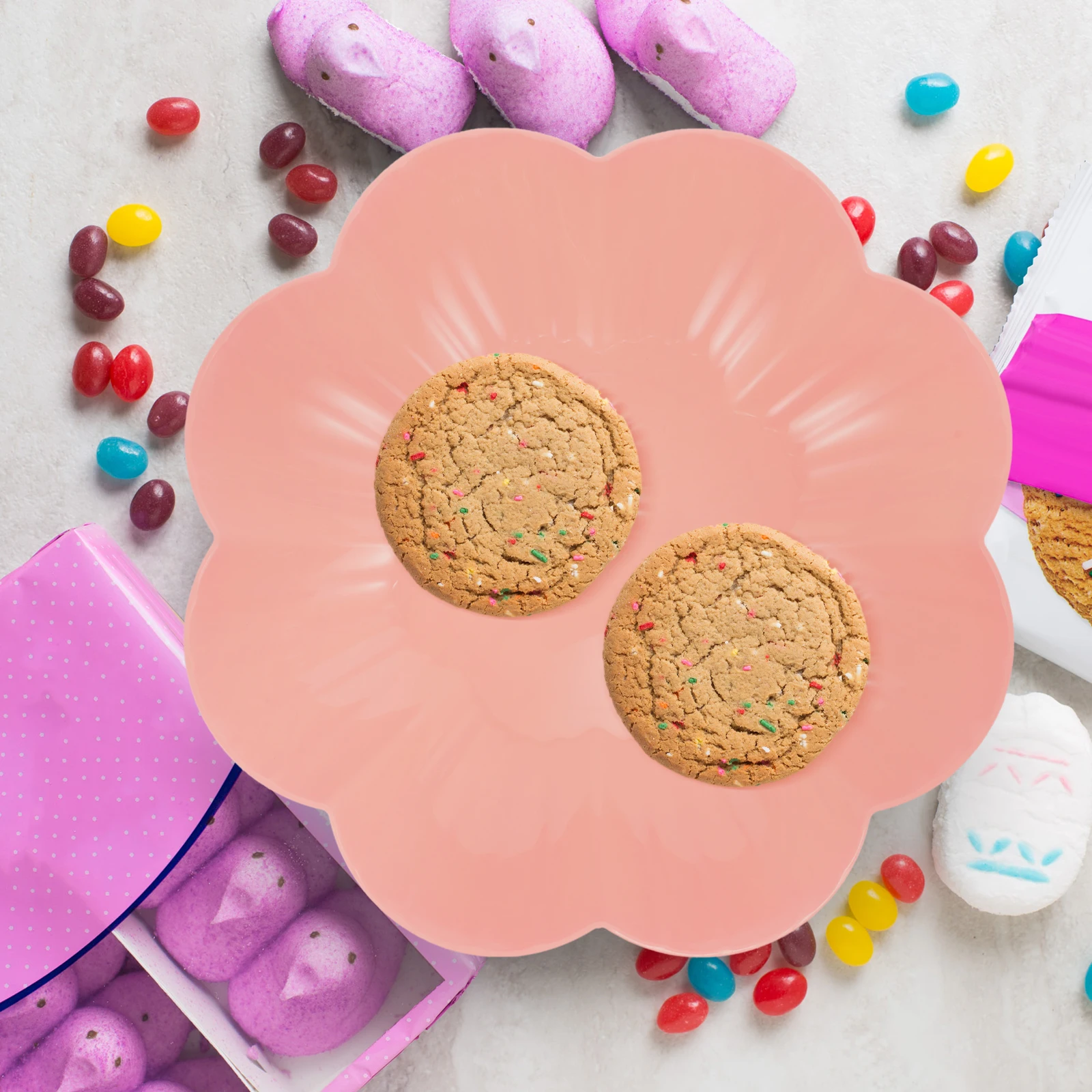 

4pcs Plum Fruit Plate Thick Premium Pp Snack Dish Salad Tray Food Tableware For Home Kitchen Party Cafe Tableware Use