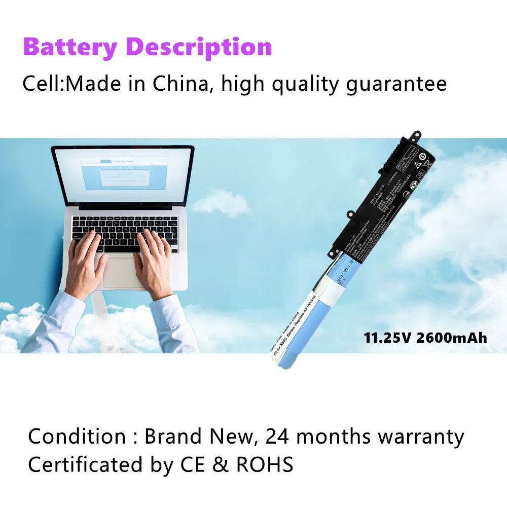 Bateria do laptopa A31N1519 do ASUS F540SC X540LJ F540UP7200 X540S R540L X540SA R540LA X540SC R540LJ 3 ogniw