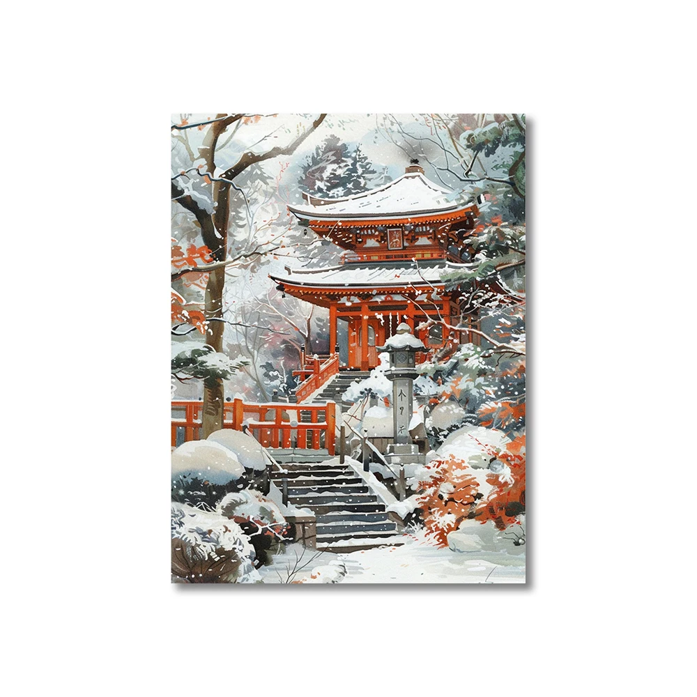 خمر هيروشي يوشيدا مستوحاة المشارك التقليدية اليابانية قرية المشهد حائط لوح رسم الفن غرفة المعيشة ديكور المنزل