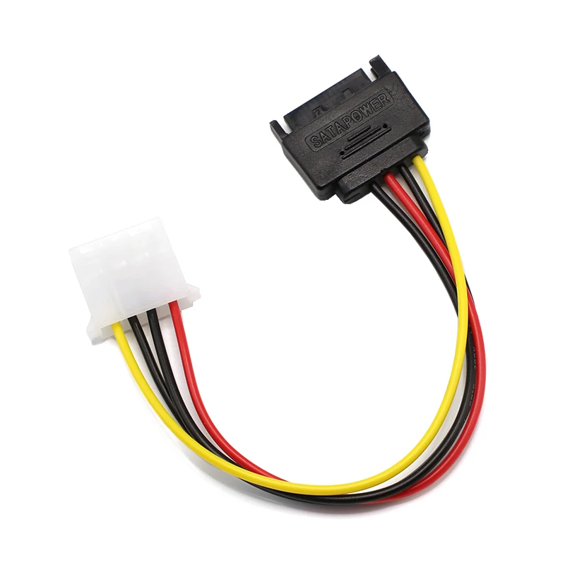 

20cm SATA 15pin Male To Molex IDE 4Pin Female Power Cable sata Extension Cord Hard Drive Disk Power Supply Cable Adapter For PC