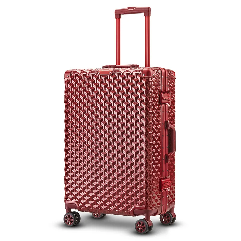 High quality aluminum frame trolley suitcase,trolley luggage case,carry on suitcase on wheels,Business Silver rolling luggage