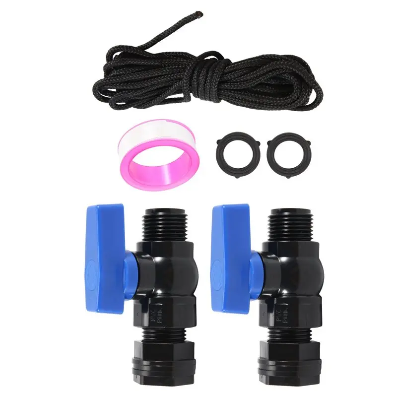 Multifunction Rain Barrel Spigot Kit 2Pack 3/4Inch GHT Garden Hose Shut Off Valve With Bulkhead Fitting Garden Hose Thread Ball