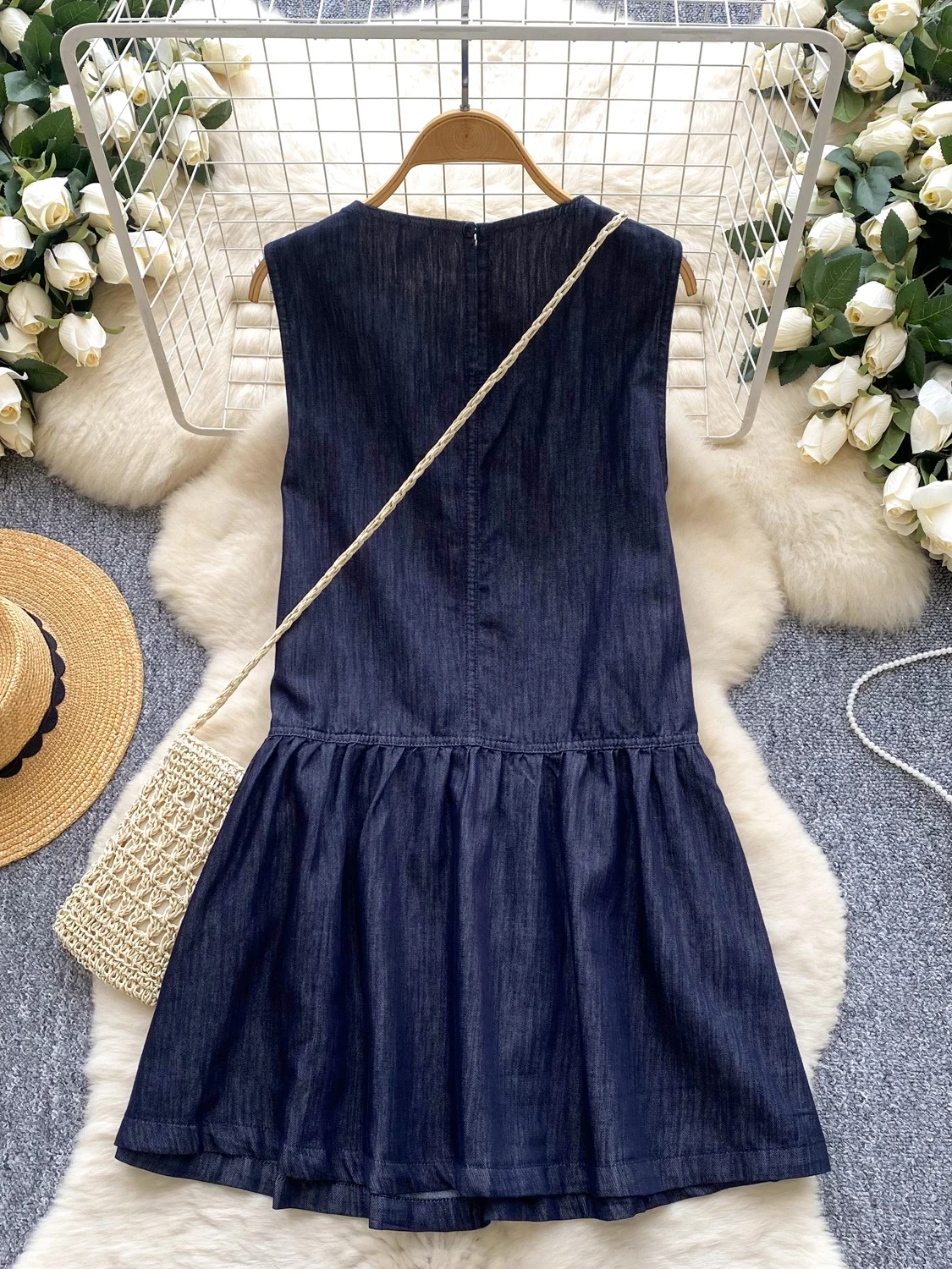 Ele Svel Denim Dr Women's Summer Loose Fit Vintage Sle High Waist A-Line Skirt Ci Commute Korean Sle