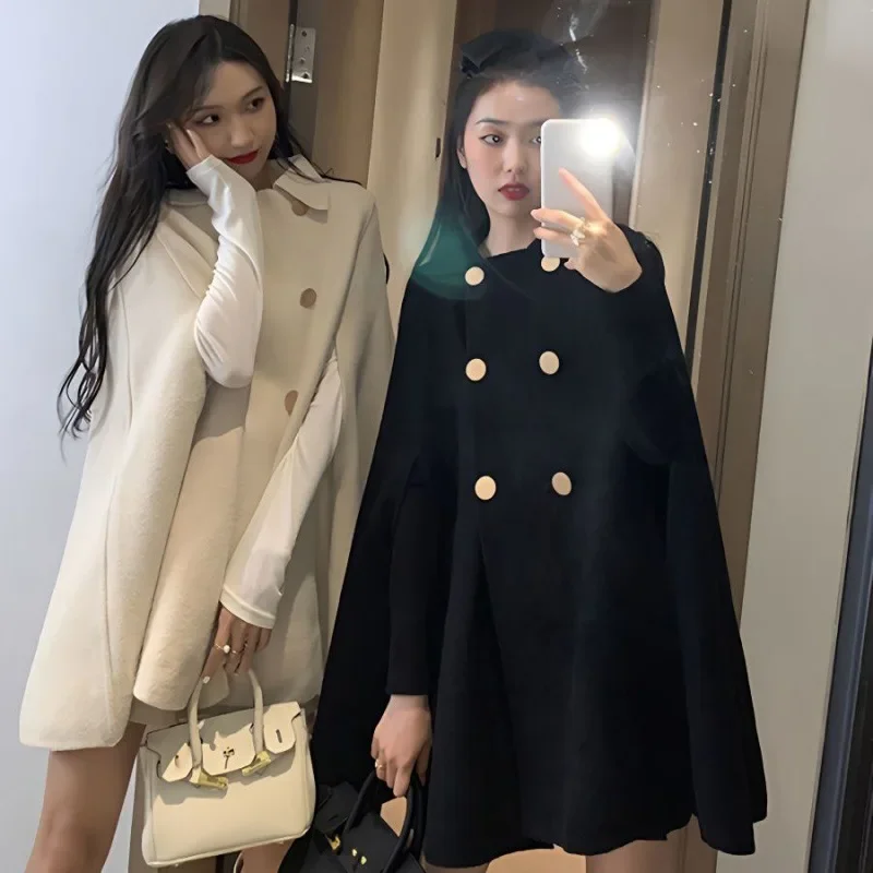 Women's Autumn/Winter British Style Nest Overcoat Versatile Top Korean Version Loose-Fit Sleeveless Jacket For Middle-Aged Peopl