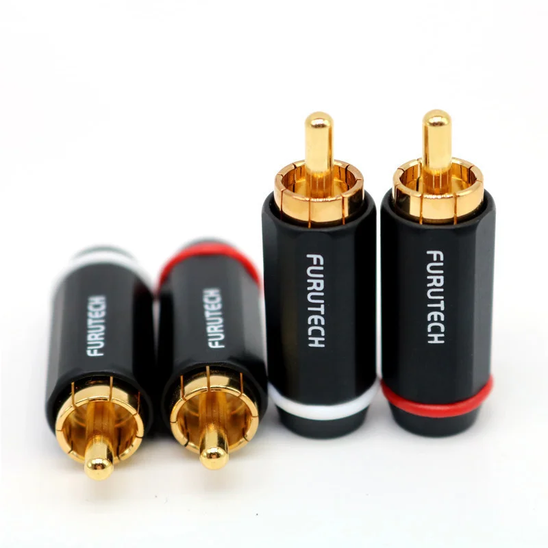 HIFI FURUTECH FP-126(G) RCA Connector Plug Rhodium/Gold Plated FP-126 (R) PCOCC Central Pin Hi-end Audio Connector