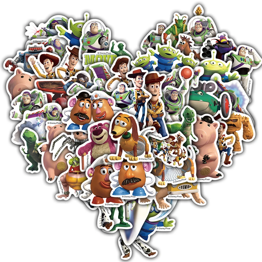 50PCS 3D Toy Story Sticker Disney Skateboard Cartoon Scrapbooking Graffiti Telefoon Auto Muur Kamer Koffie Pegatinas Bar Sticker