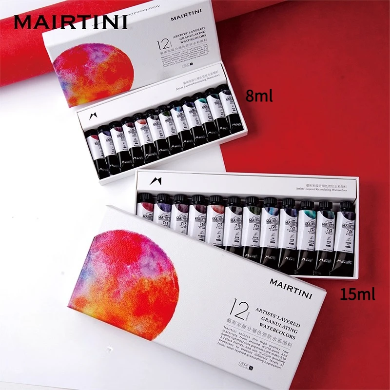 MAIRTINI New Master Grade Layered Color Watercolor Paint 15ml Tube Precipitated Color Artist Grade Painting Art Supplies