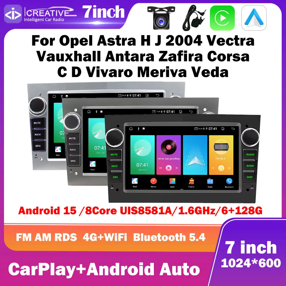Android 15 Car Radio For Opel Astra H J 2004 Vectra Vauxhall Antara Zafira Corsa C D Vivaro Meriva Veda Carplay Auto Multimedia