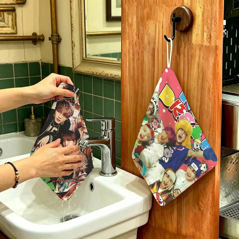 K-Kpop NCT DREAM Hanging Polyester Cotton Towel, Reusable Hand Wiping Cloth, Wear Resistant for Home Kitchen Sink