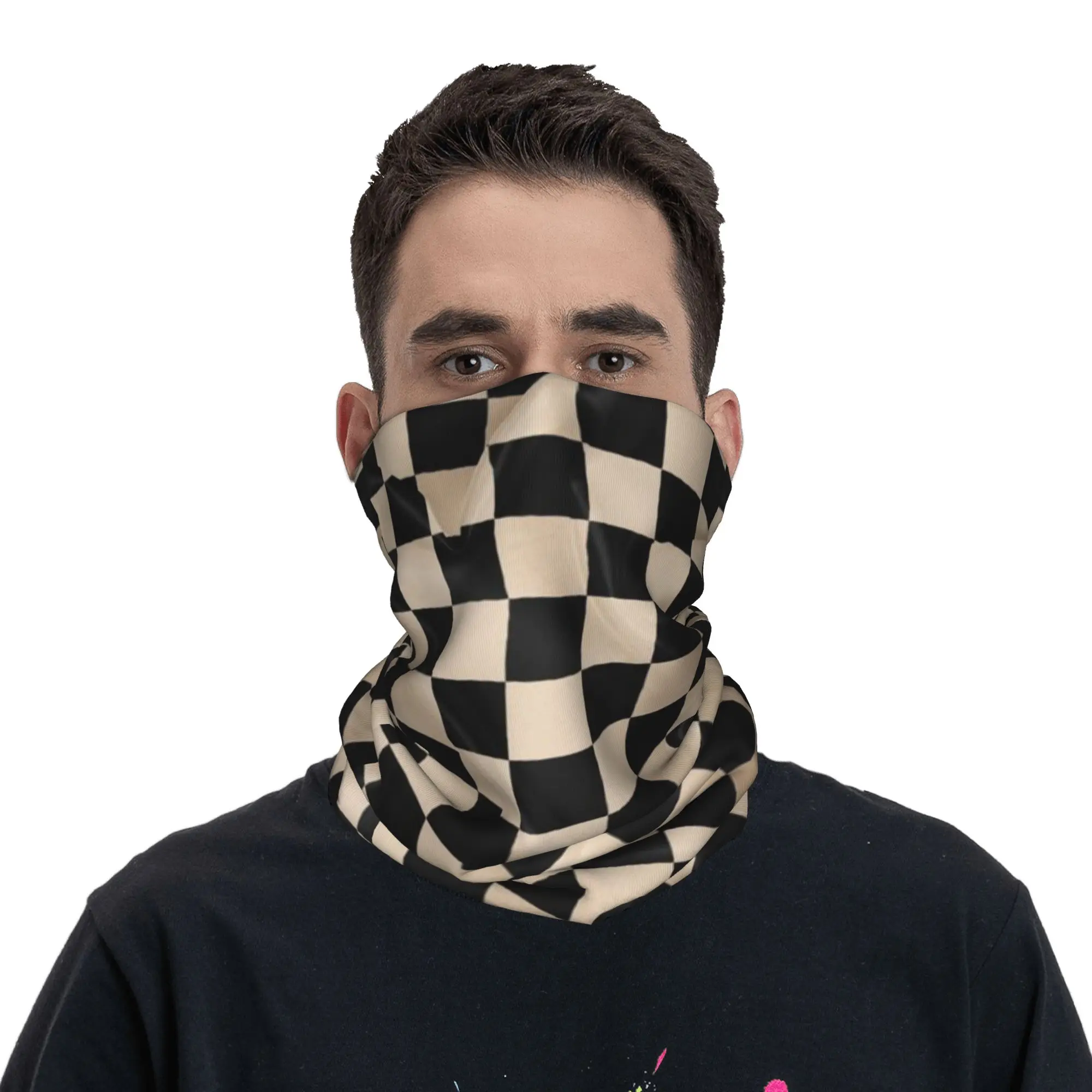 Check Pattern (5) Bandana Gaiter Club Checkerboard  Wrap Scarf   Running  Unisex All Season  Neckerchief - view 4