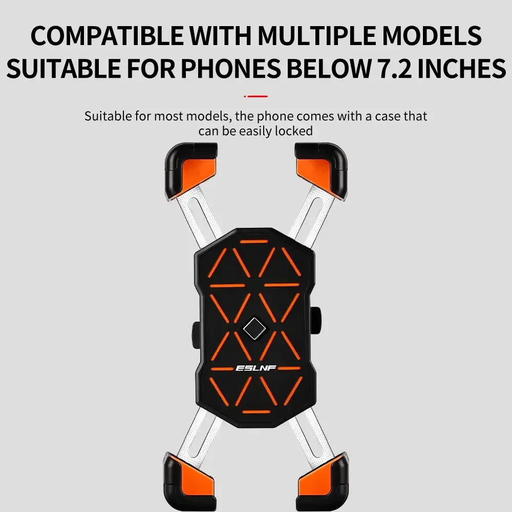 ESLNF Universal Bike Phone Holder 360° View 4.5-7.2inch Mobile Phone Stand Shockproof Bicycle Bracket for Motorcycle