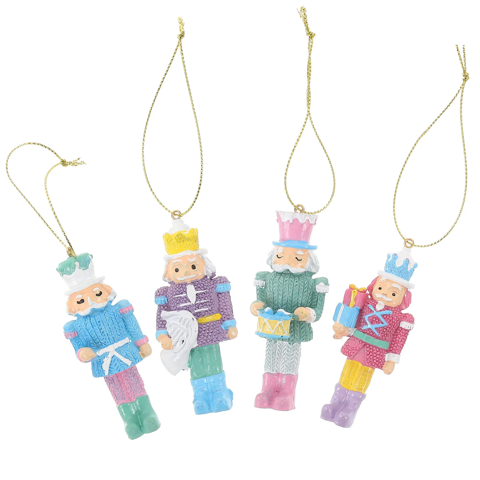 

4 Pcs Nutcracker Pendant Christmas Gift Nutcrackers Resin Ornaments Hanging Xmas Party Favor Decorations Inflatable Traditional