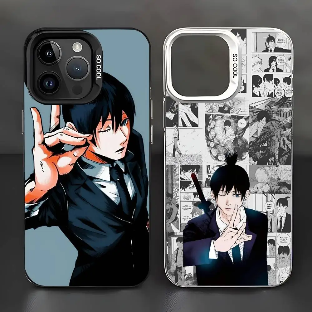 1pc c-serra homem a-acki hayakawa caso de telefone imd design cor prata caso para iphone 17 16 15 14 13 12 11 ar pro max plus