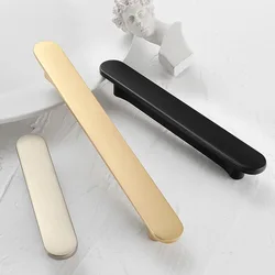 Nordic Fashion Furniture Handles Zinc Alloy Kitchen Cabinet Handles Black Golden Wardrobe Door Pulls Solid Drawer Knobs