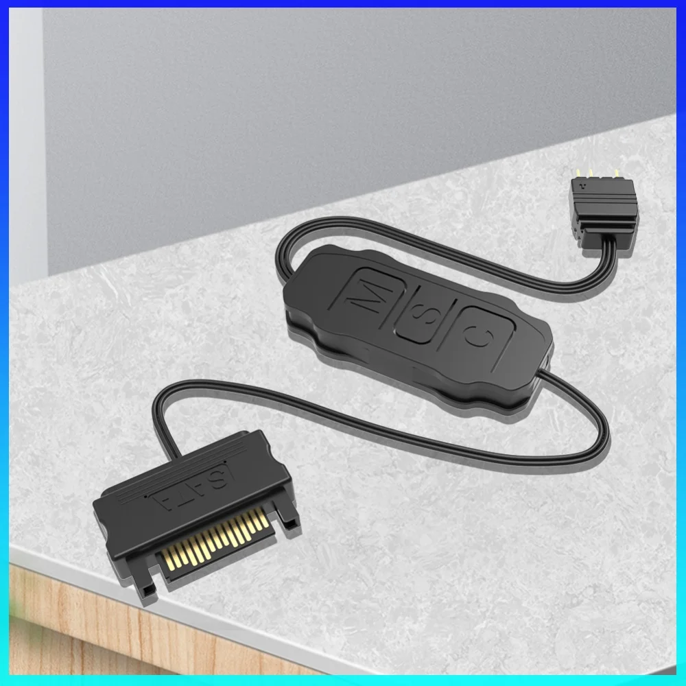 ARGB 5V 3PIN To SATA Interface Extension Cable Mini Adapter Controller RGB Sync Controller Cable for PC Case Fan