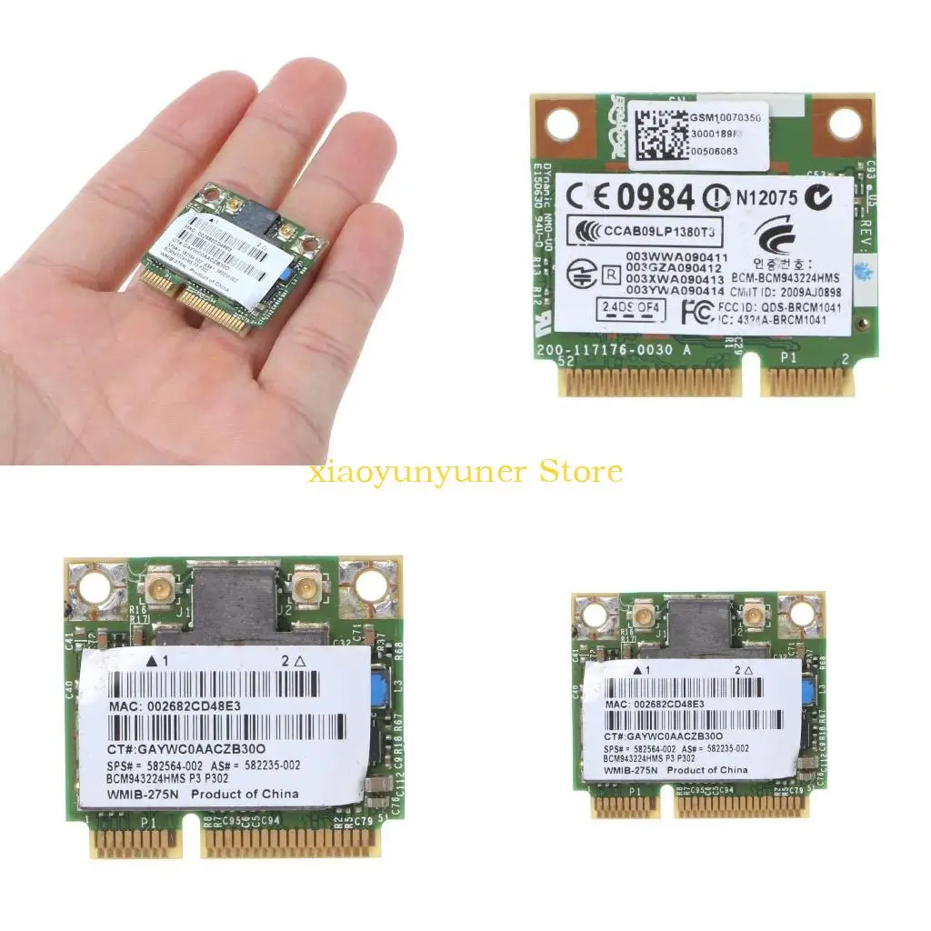 

P9JB BCM943224HMS HALL MINI MINI PCI-E WIFI WLAN CARD Двойная полоса для 8440 8540 8460 8560