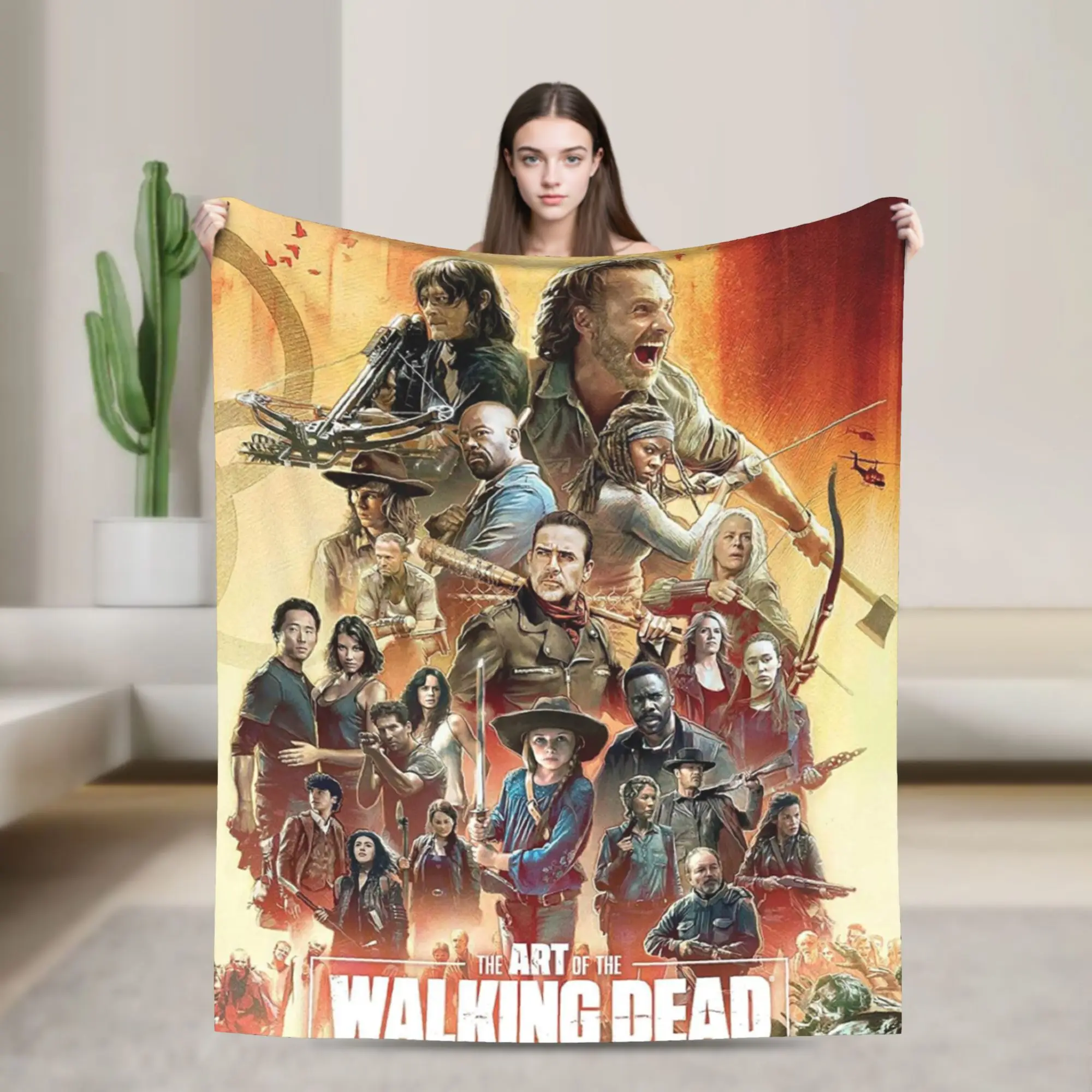 

Одеяла с изображением «Ходячие мертвецы» из фланели, потрясающее мягкое одеяло для постельного белья, гостиной, осень/зима