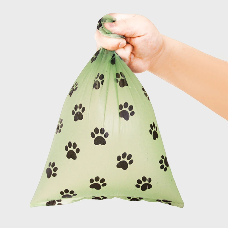 Biodegradable Pet Garbage Bag, Dog Poop Bags, Outdoor Cleaning Poop Bag, Pets Supplies with Breakpoint, Puppy, Cat, 15Bags/Roll