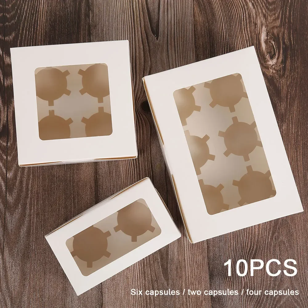 Cupcake Boxes with Clear Window Cake Holder Muffin Carrier for Birthday Wedding Christmas Party Bakery Packaging with Dividers