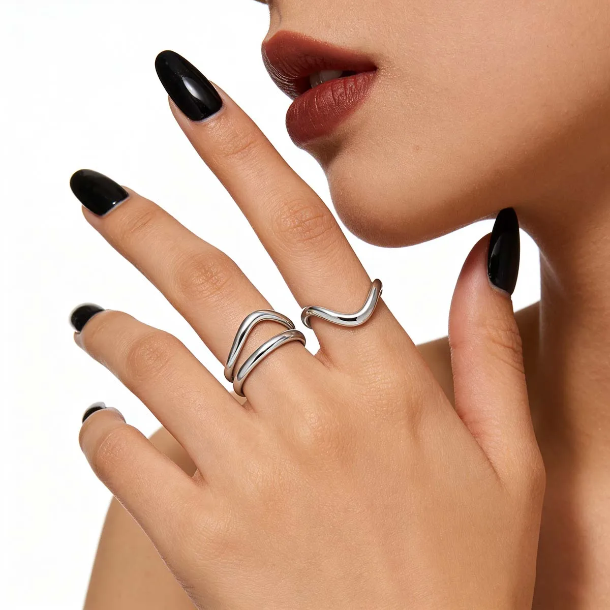 

Минималистичное кольцо-накладка из позолоченного золота 14K (1/20) для мальчиков и девочек, асимметричное изогнутое, из серебра 925 пробы с позолотой 18K, высококачественное ювелирное изделие