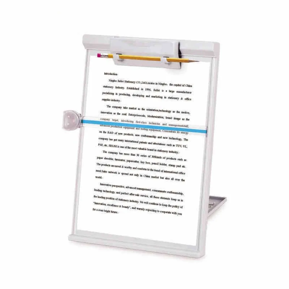 Portable A4 Reading Holder Folding Plastic Desktop Document Holder with Adjustable Clip Reading Stand For Office/School/Home