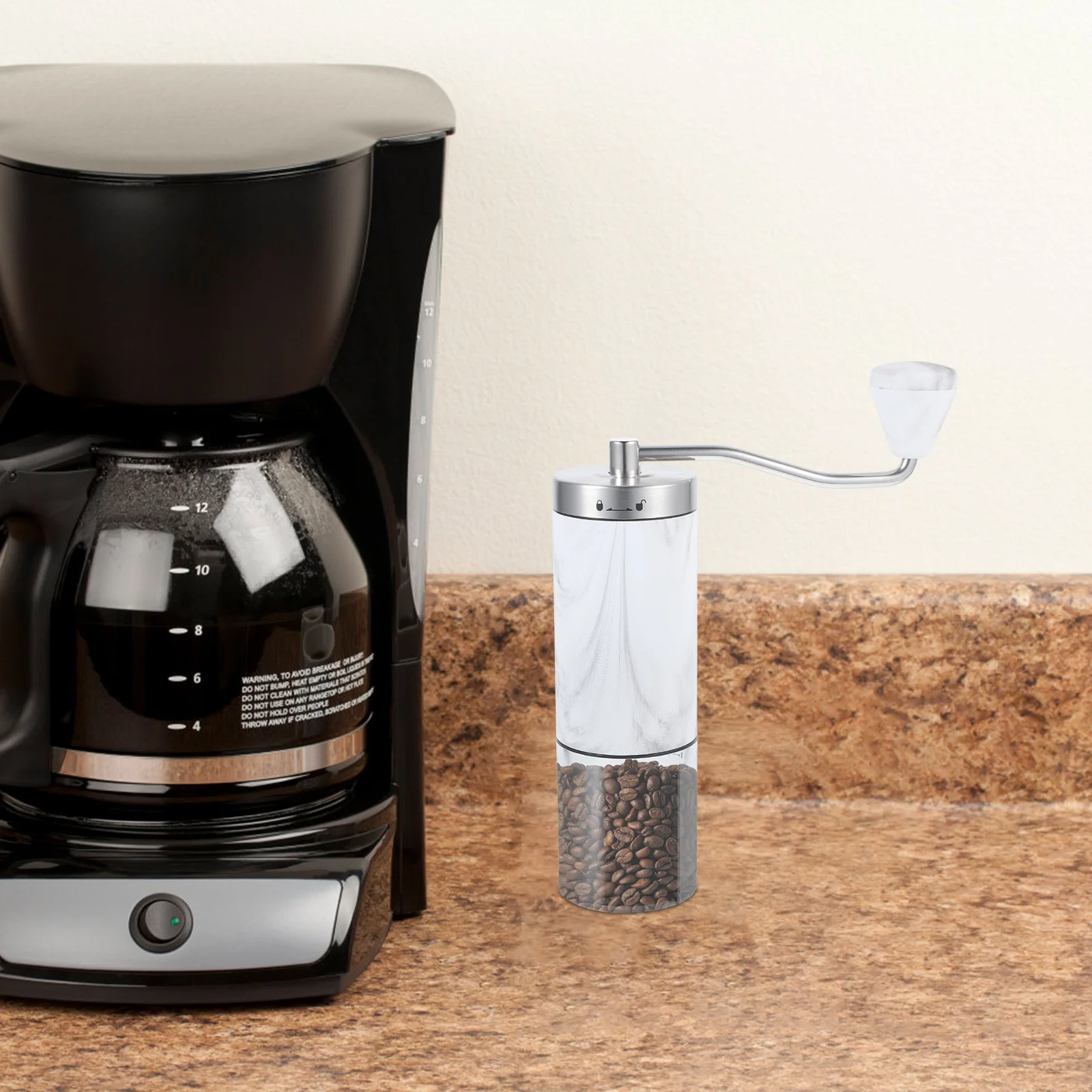 

Manual Hand Coffee Grinder Portable Stainless Steel Grinding Mechanism Fine Uniform Grounds for Home Kitchen Or Office Use