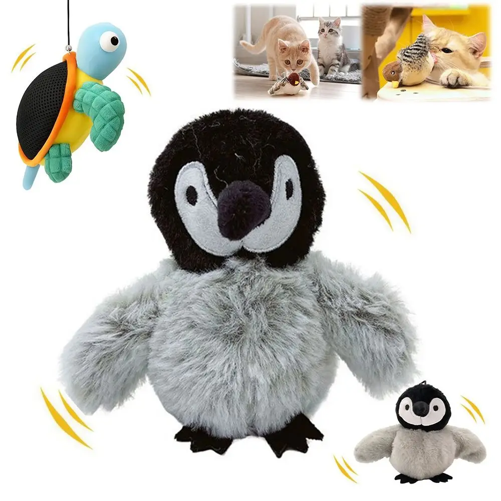 Flapping Bird Sparrow Cat Toy Interactive USB Rechargeable Flying Bird Cat Toys Vivid Chirping Touch-Activated