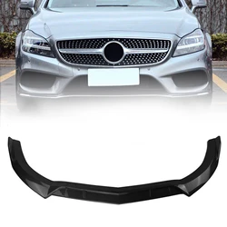 Front Bumper Spoiler Lip For Mercedes Benz CLS Class W218 2015-2018 CLS400 CLS500 Carbon Fiber Look/Gloss Black Lower Splitter
