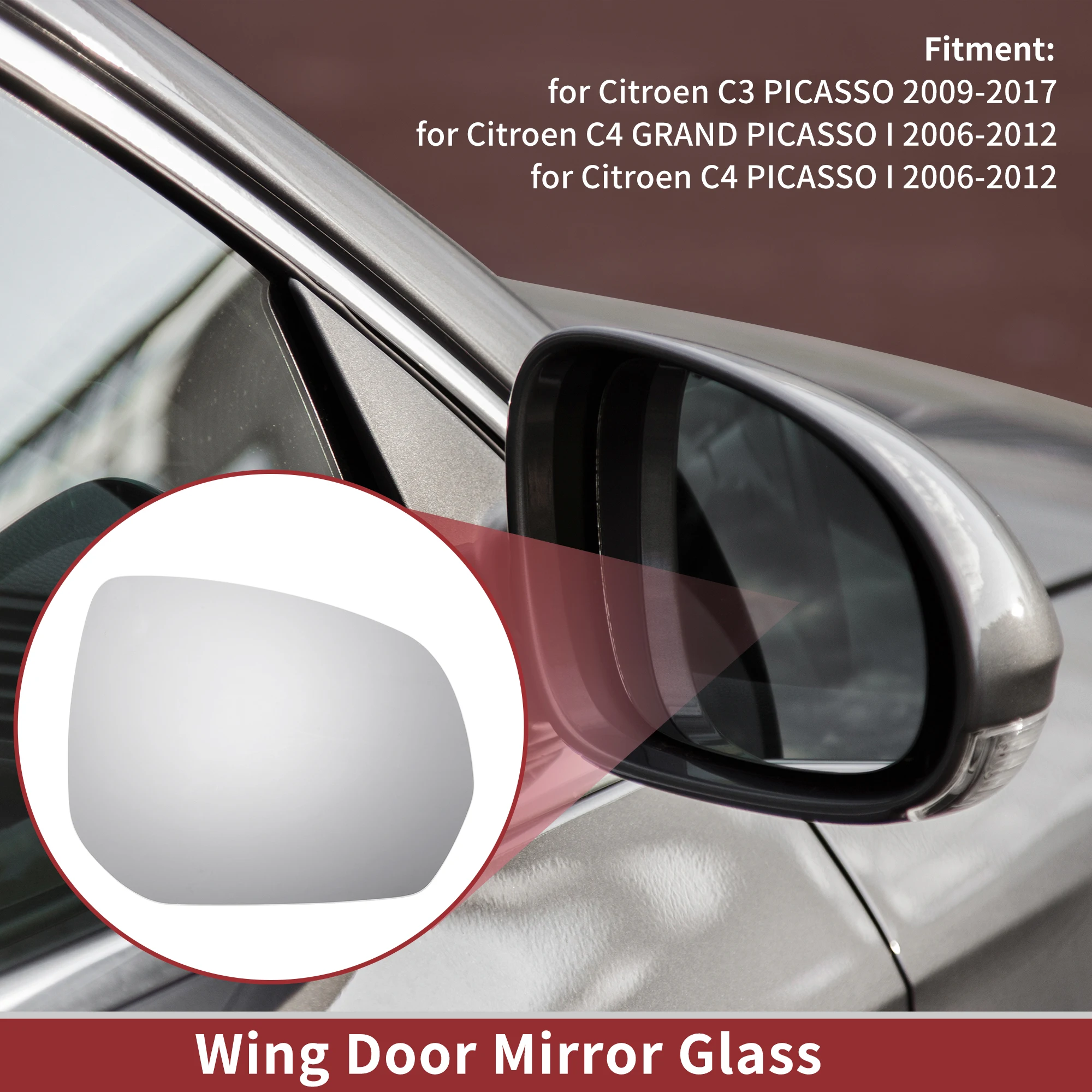 

UXCELL 1 шт. правое боковое зеркало стекло с одной кривизной для Citroen C3 PICASSO 09-17