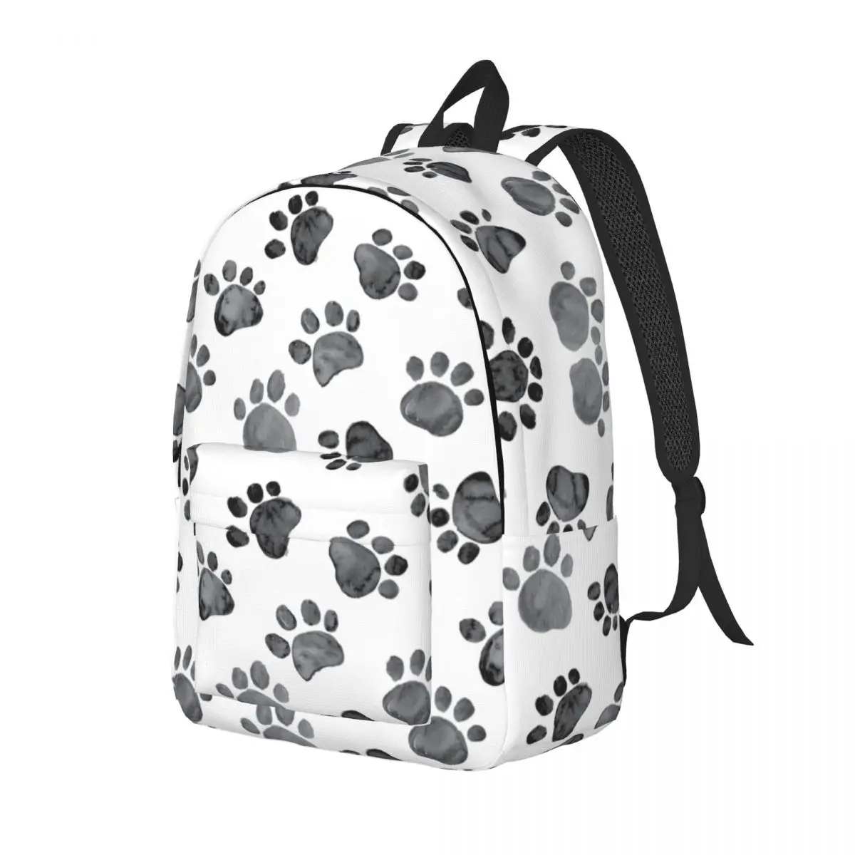 Cat Paw Print Canvas Backpacks for Boys Girls Dog Paws Prints School College Travel Bags Women Men Bookbag Fits 15 Inch Laptop