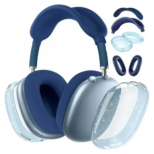 Imagen 2 del producto Funda transparente brillante 3D para Airpod Max, funda protectora suave antiarañazos para Apple Air Pods Max, accesorios para auriculares