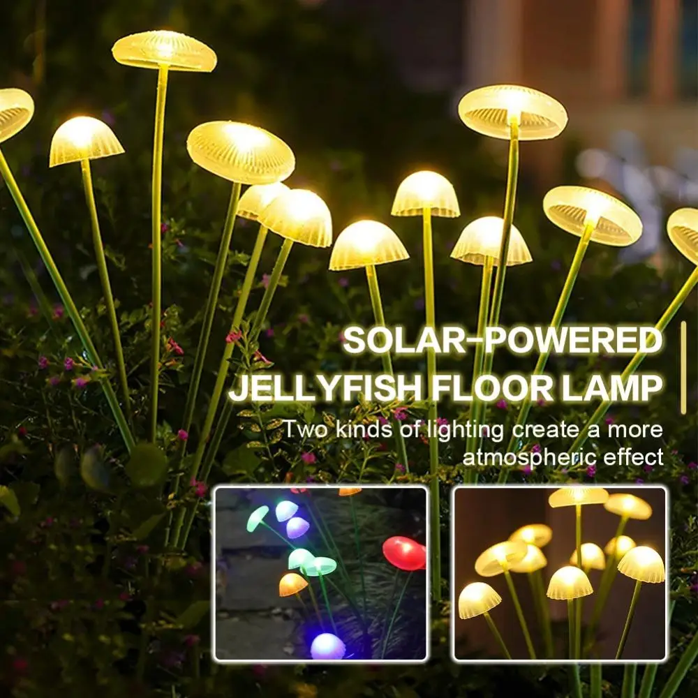 

6/8/10Led Solar Garden Lights Mushroom Flower Light Yard Decor Outside Waterproof for Pathway Lawn Front Porch Patio Decoration