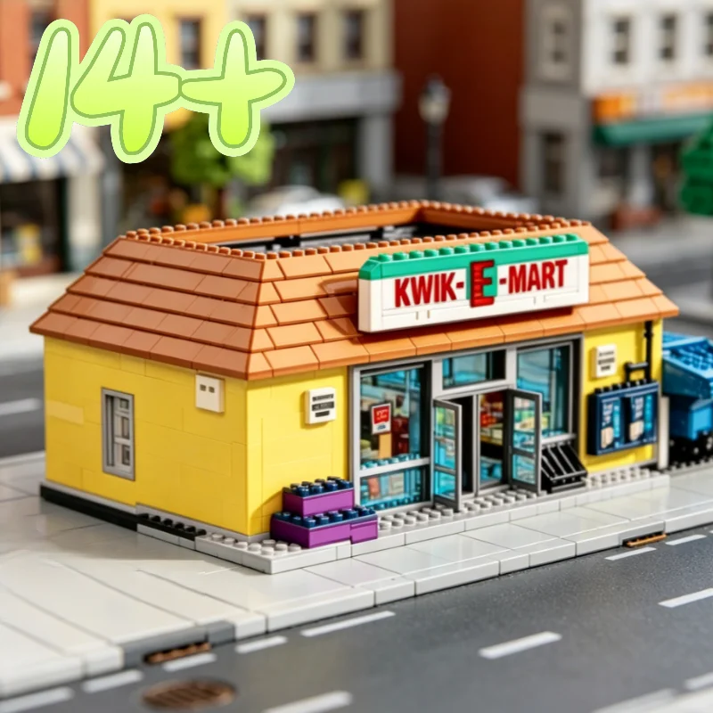 2179 Pieces Simpsons Themed Building Blocks Kwik E Mart Convenience Supermarket Model Popular Assembly Toys Hot Holiday Gifts