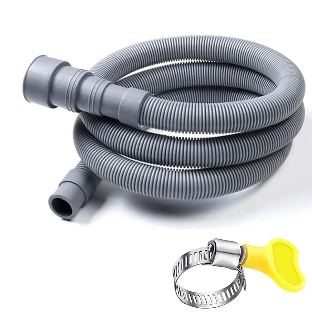 EVA Washing Machine Drain Hose Flexible Corrugated Tube Washer Discharge Tube 1m 3 Meters 5m Dishwasher Drain Hose Laundry Room